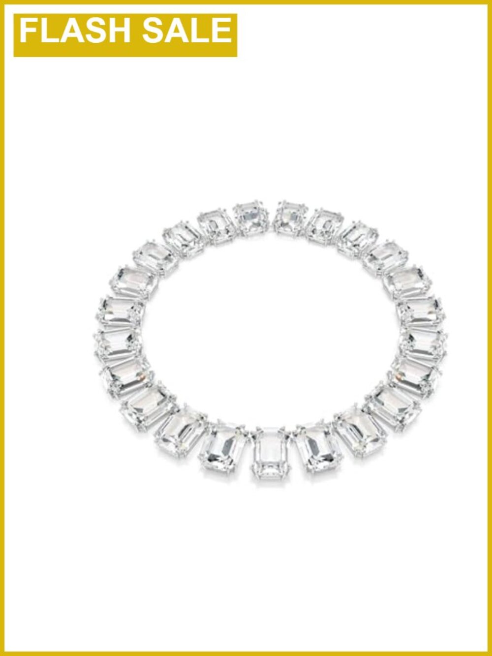 Crystal Octagon Necklace with Rhodium Plated Prong Settings